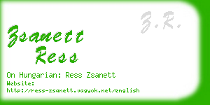 zsanett ress business card